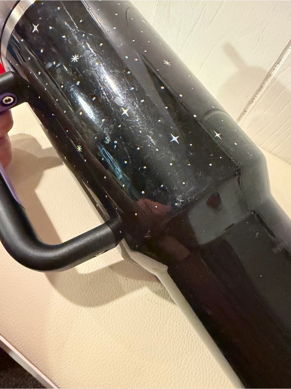 Stanley Black Travel Mug with Purple Logo and Celestial Accents - Picture 4 of 4